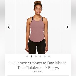 Lululemon x Barry’s Stronger as One Red Dust Ribbed Tank Top - size 8